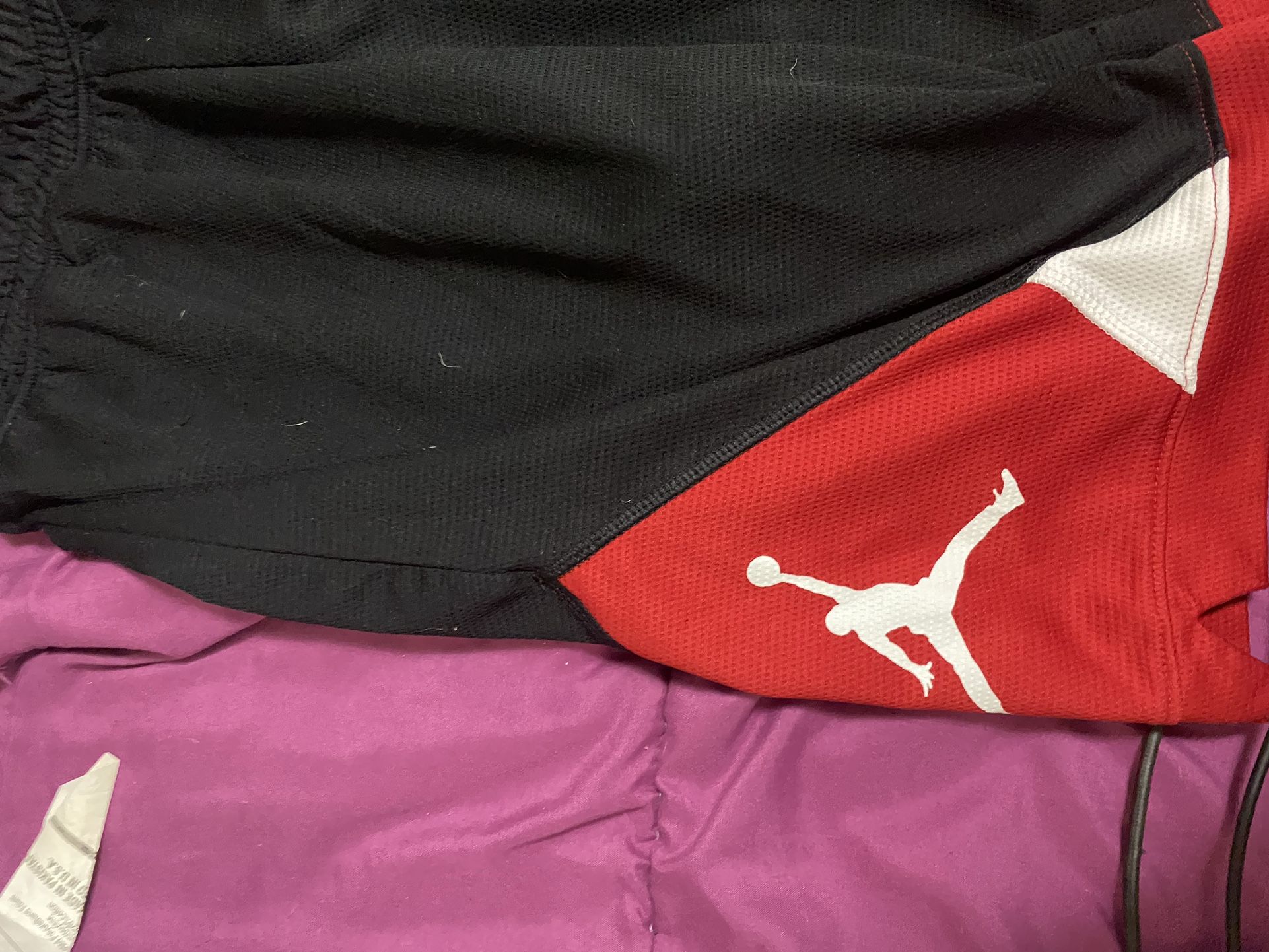 Black Red And White Kids Lg Jordan Shorts