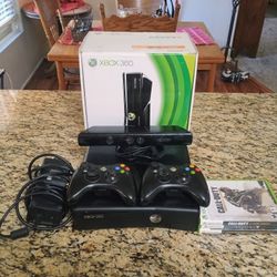 Xbox 360 Slim System Complete With Games And Kinect 