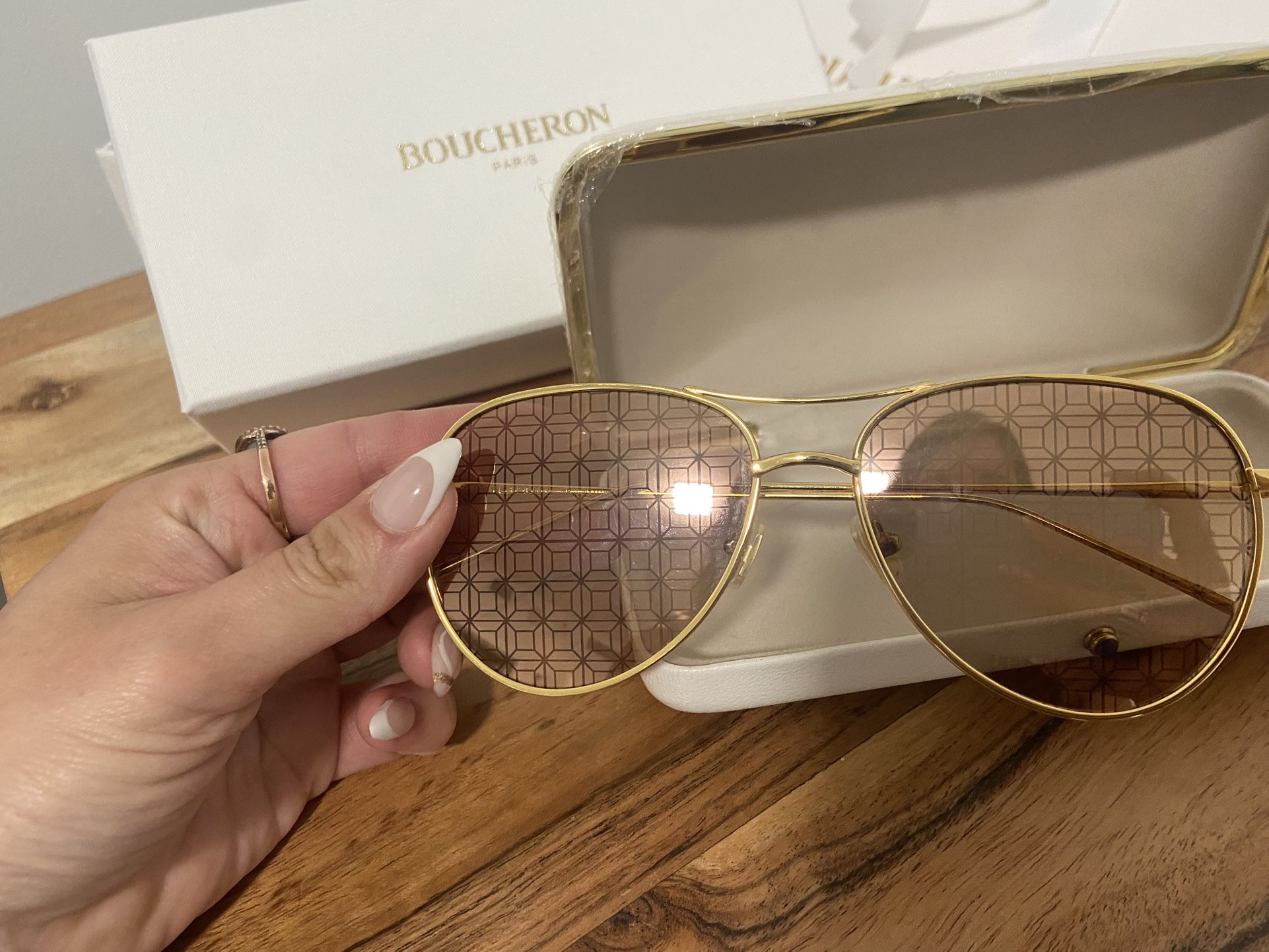 BOUCHERON SUNGLASSES BC0062S Gold Pink - www.jkreigsman.com