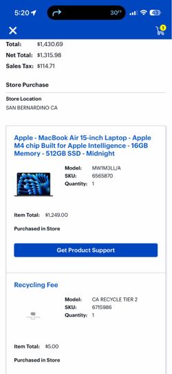 2024 Apple MacBook Air 15" – M3 / 16GB RAM / 512GB SSD (Midnight) – Under Apple Coverage – Cash or Trade for Switch 2 Bundle