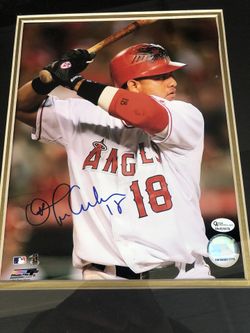Orlando Cabrera signed framed picture with COA