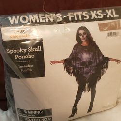 SPOOKY SKULL Costume Poncho 