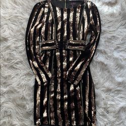 PARTY DRESS BLACK AND GOLD NWT