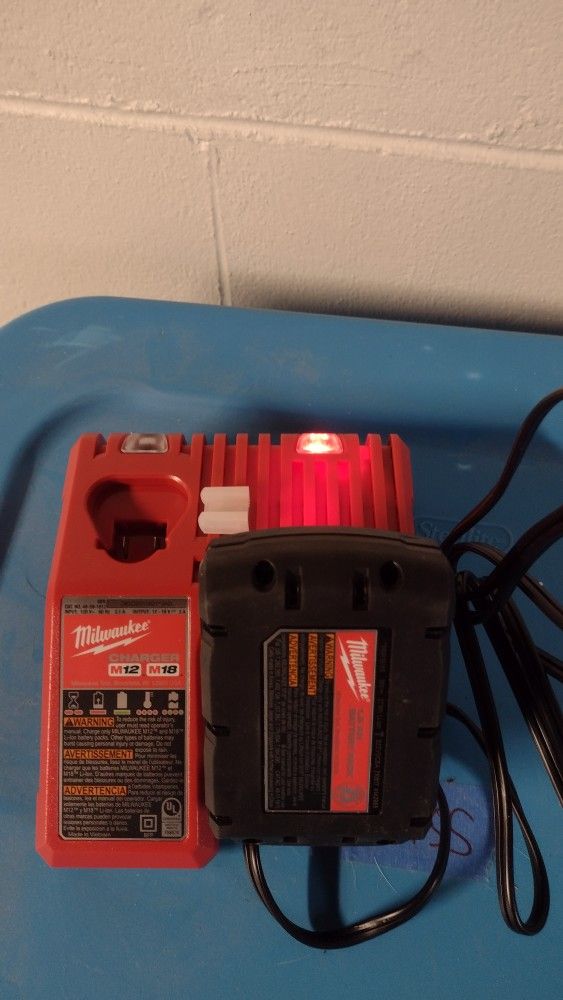 Milwaukee M18/M12 Charger + CP 1.5ah Red Lithium Battery
