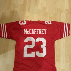 (2) CHRISTIAN McCAFFREY & (2) GEORGE KITTLE AUTOGRAPHED JERSEYS 🏈 BECKETT CERTIFIED 🏈