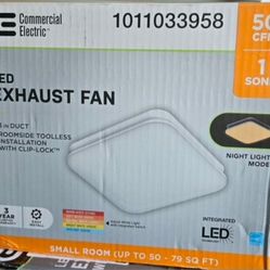 Commercial Electric LED Exhaust Fan 3in Duct 50cfm 1 Sone 