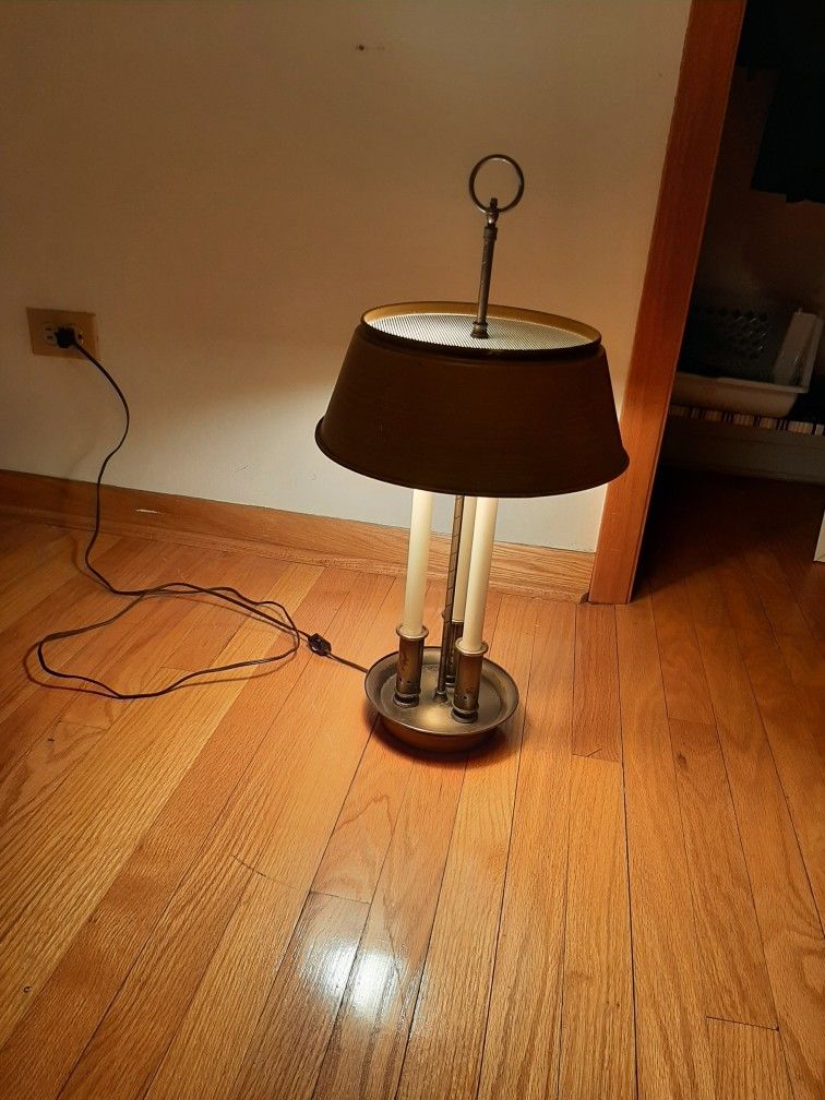 Unique Vintage lamp with original metal lampshade