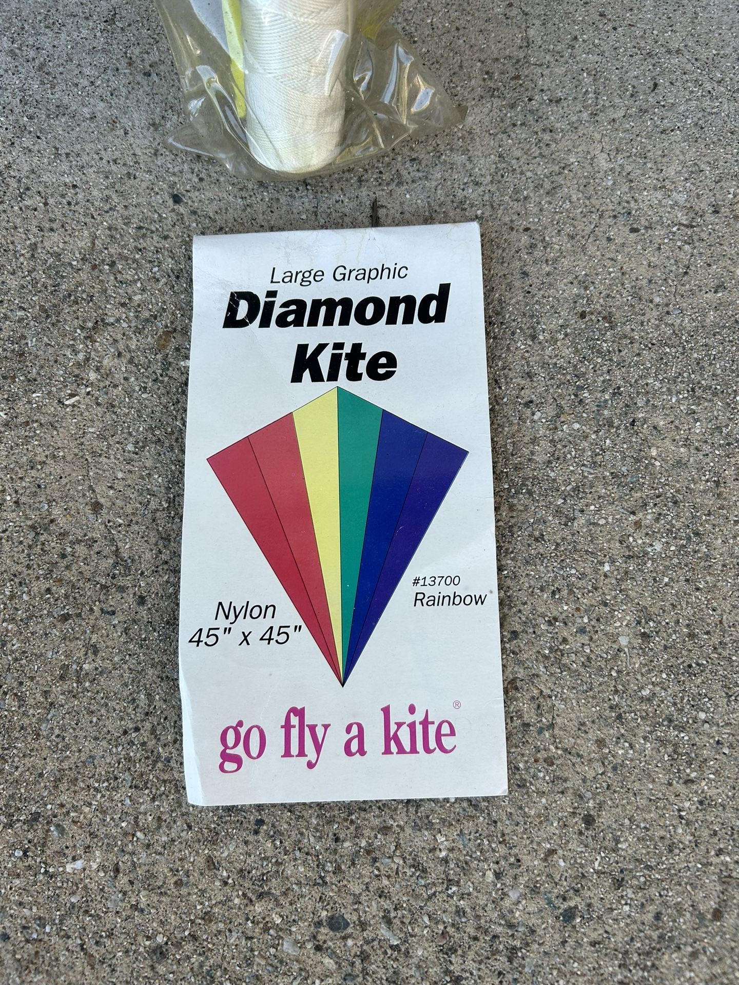 NEW Diamond Rainbow Kite 45”x45” Vintage Rare Beach Park Toy