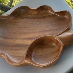 Vintage Monkeypod Leaf Snack Bowls
