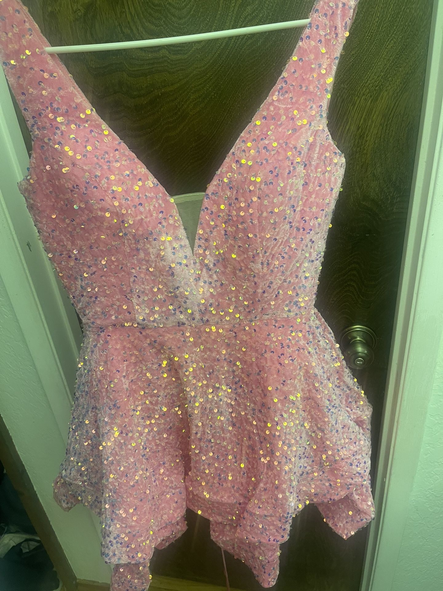 Hot Pink Sequin Dress Costume Size 6 New 