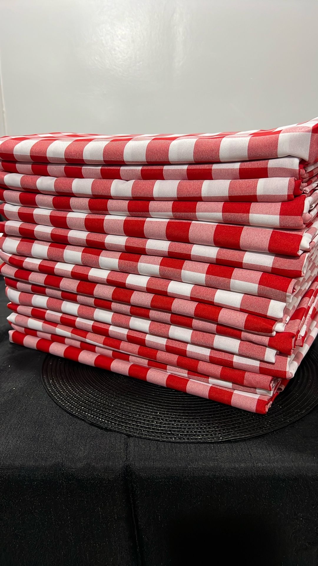 Red Checkered Rectangular Tablecloth #14