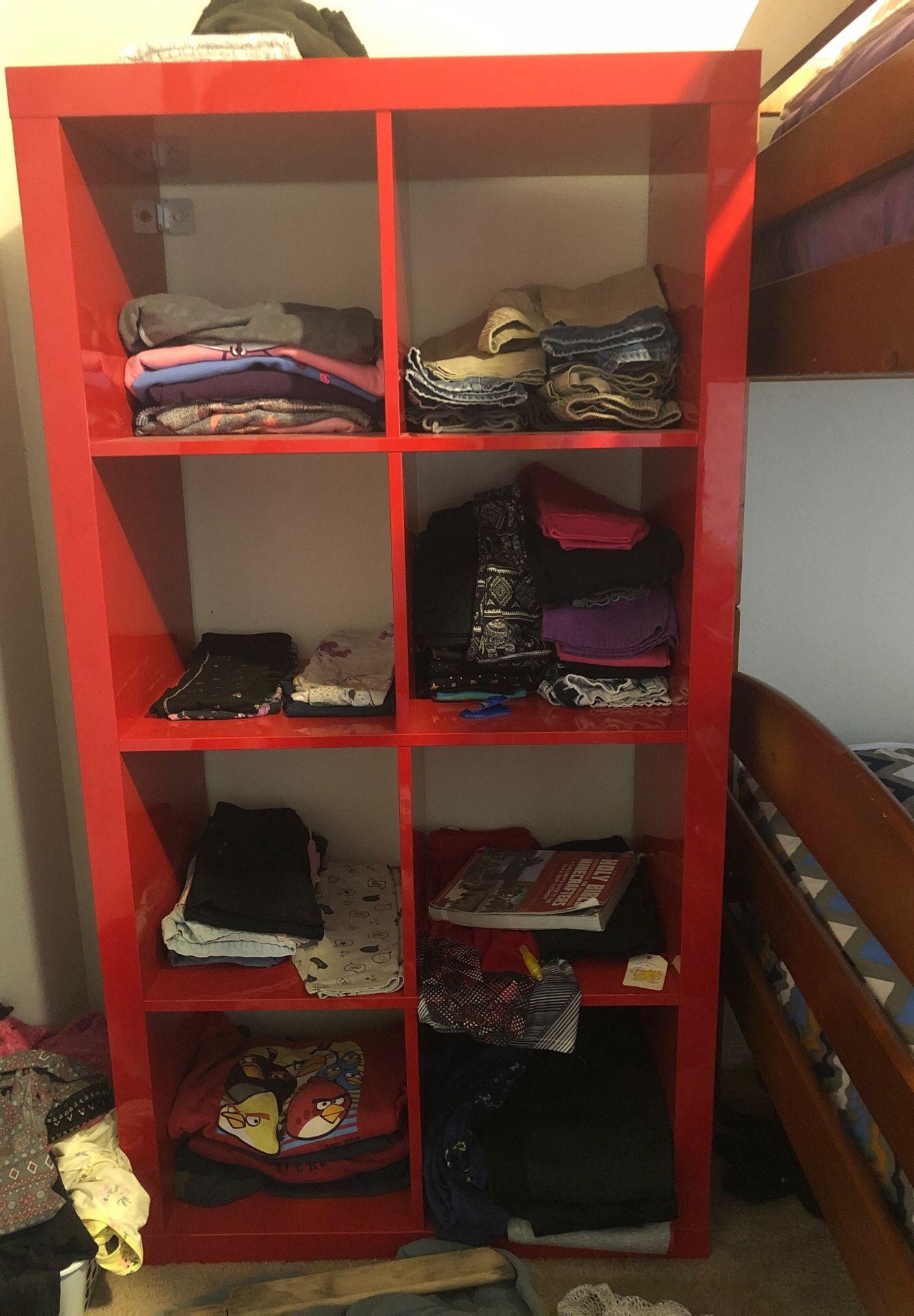 Red glossy shelf