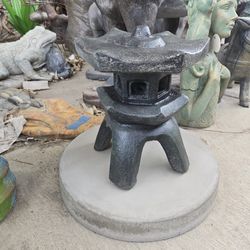 CONCRETE PAGODA LANTERNS $60 EACH (10" WIDE X 10.5"TALL)
