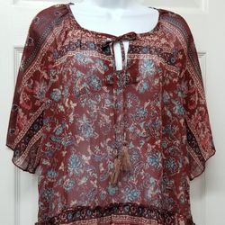 Floral Peasant Top M