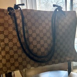 Authentic Gucci Canvas  Tote Bag