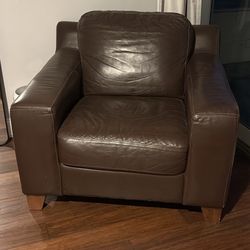 Leather Club Chair - Dark Brown