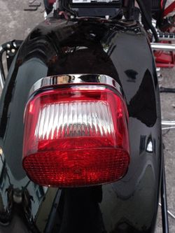 Harley Davidson Rear Tail Light With License Plate Window Light And Chrome Bezel