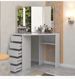 Corner Vanity Makeup Desk