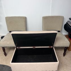 2 Accent Chairs And Small Ottoman 