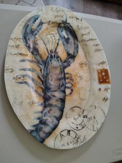 Beautiful Oval Capiz Shell Lobster Platter