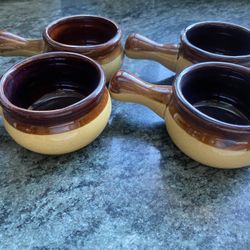 4 Tiny Stoneware Pots