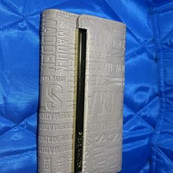Steve Madden Long Wallet Clutch Gray Embossed Logo Multiple Card Slots