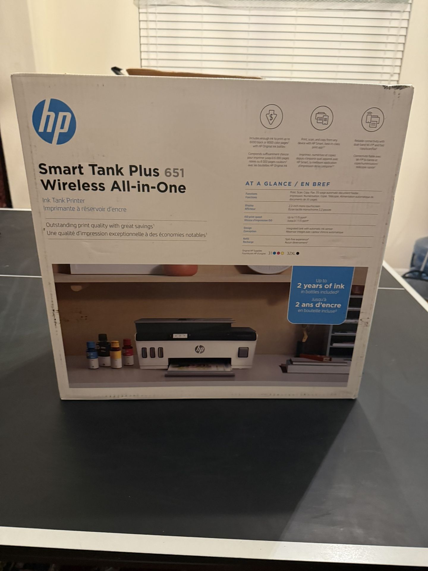 Go- Smart tank one Model 651 Wireless All-in-one Super Ink Jet Printer/ scanner/copy New In Box