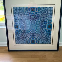 Vasari Op Art Print Signed And Framed Original