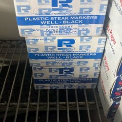 3 Boxes Of Plastic Steak Markers Well Black 