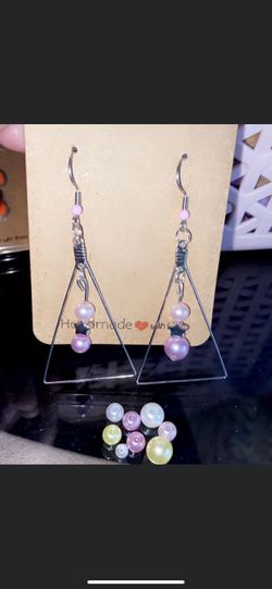 Pink And Silver Earings