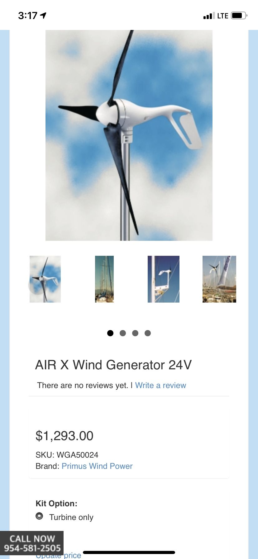 Air Wind Power Turbine Part Number 44757