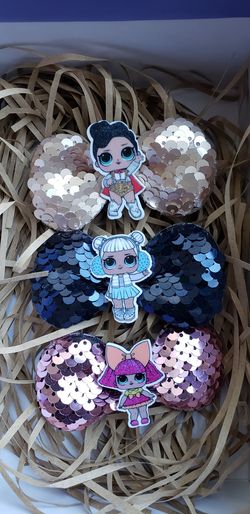 LOL Bows Sequin $5/ each handmade 3"