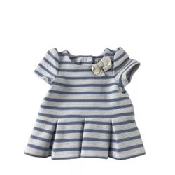 Janie and Jack Baby Girl Ponte Blue Stripe Dress Matching Outfit 