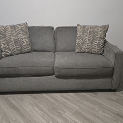 Grey 2pc Set Couch W/ Pillows