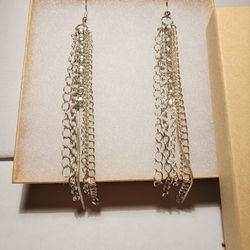 Sterling Silver Multi-strand Dangle Earrings