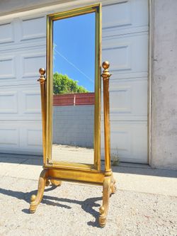 Gold wood mirror