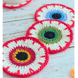 Halloween Beginner Crochet Eyeball Coaster Kit