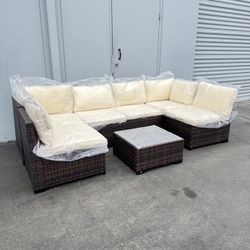 7pc Outdoor Wicker Patio Furniture Set 