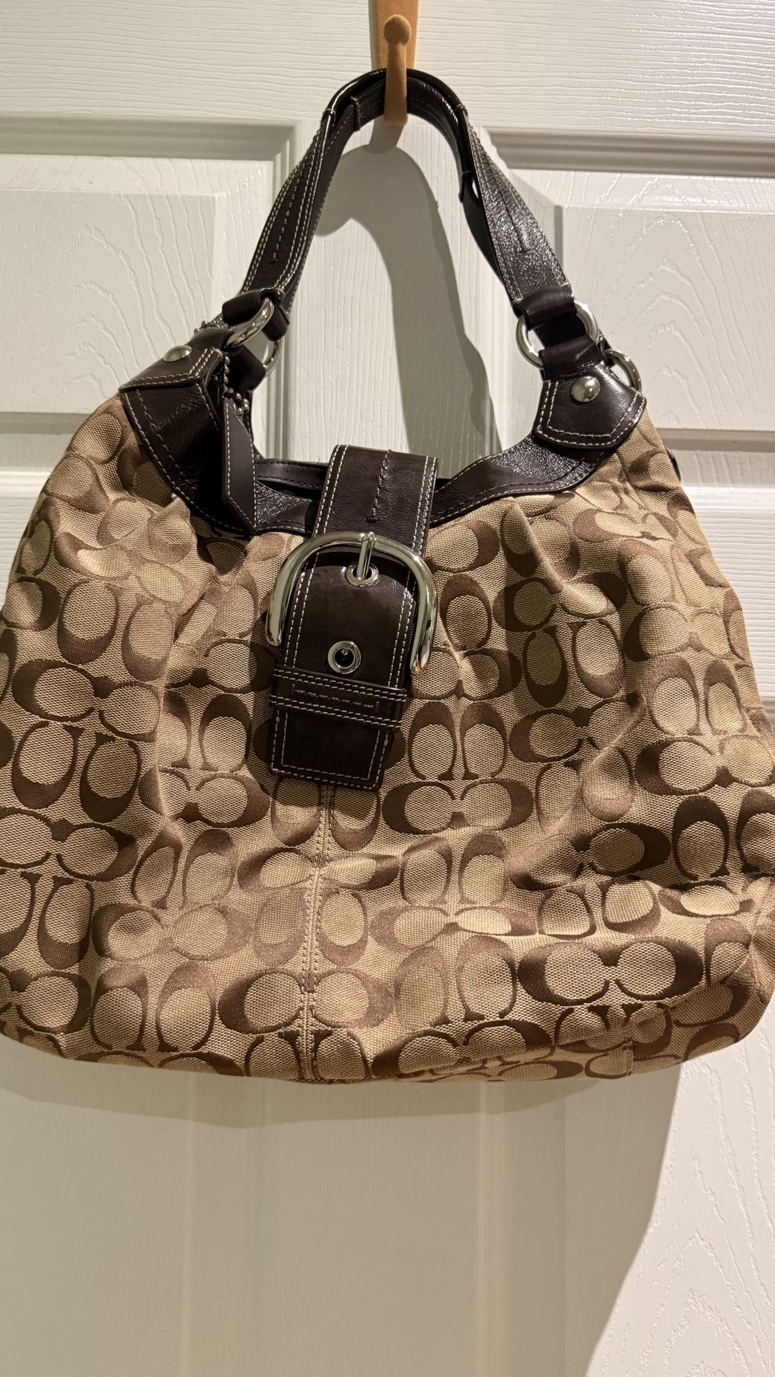 Coach Brown and Dark Brown Hobo Bag PREOWNED/USED