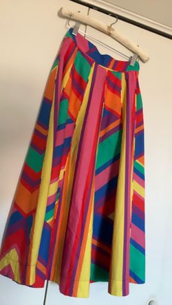 Farm Rio stripes cotton midi skirt size  Xs