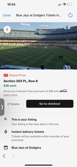 Dodger Tickets 30$ Todays Game