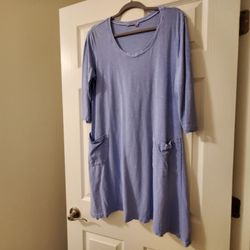 Fresh Produce Cotton Dress Sz L Color Periwinkle 