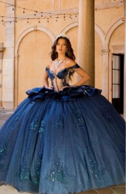 Navy Blue Quinceañera Ball Gown