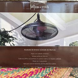 Allen + Roth Valdosta 20 Inch, Oil Rubbed Bronze, Indoor/outdoor Down rod Ceiling fan, (3 Blade)