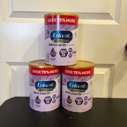 3 X-LARGE 35.3 Oz CANS of Enfamil Neuro Pro Gentlease Sensitive Baby Formula  75% Mas Gratis