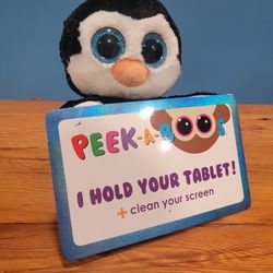 TY Penguin Peek-a-Boo Tablet Holder - Big Eyes, Penni, Holds Up To 15" Tablet