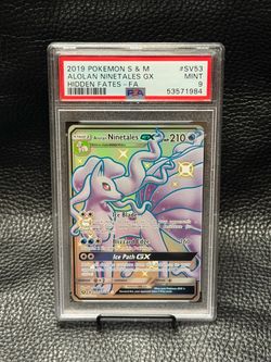 ALOLAN NINETAILS GX FA SV53/SV94 2019 HIDDEN FATES PSA9