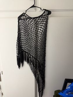 $10 Black Sequin Shawl Wrap Women’s Sparkly Evening Cover Up