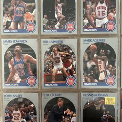 “DETROIT PISTONS” “BACK to BACK”! Hoops 1990 Lot!!! +(3) Mini Books. Dumars, Thomas, Rodman. NM!!! 