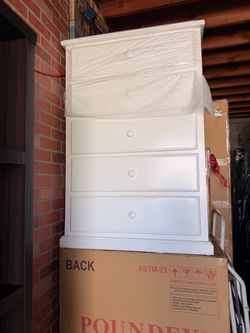 Chest drawers white color solid wood